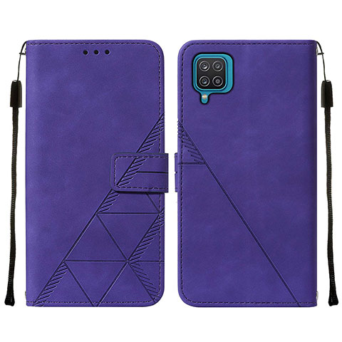 Handytasche Stand Schutzhülle Flip Leder Hülle Y01B für Samsung Galaxy A12 Violett