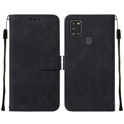 Handytasche Stand Schutzhülle Flip Leder Hülle Y01B für Samsung Galaxy A21s Schwarz