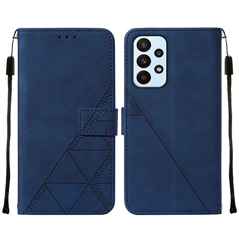 Handytasche Stand Schutzhülle Flip Leder Hülle Y01B für Samsung Galaxy A23 4G Blau