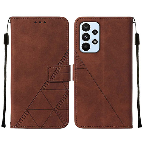 Handytasche Stand Schutzhülle Flip Leder Hülle Y01B für Samsung Galaxy A23 4G Braun