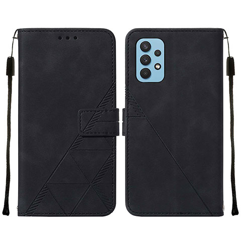 Handytasche Stand Schutzhülle Flip Leder Hülle Y01B für Samsung Galaxy A32 4G Schwarz