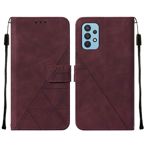 Handytasche Stand Schutzhülle Flip Leder Hülle Y01B für Samsung Galaxy A32 5G Fuchsie