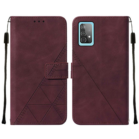 Handytasche Stand Schutzhülle Flip Leder Hülle Y01B für Samsung Galaxy A52s 5G Fuchsie