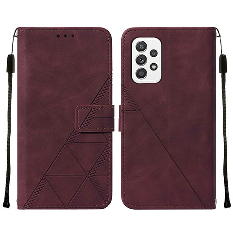 Handytasche Stand Schutzhülle Flip Leder Hülle Y01B für Samsung Galaxy A72 5G Fuchsie