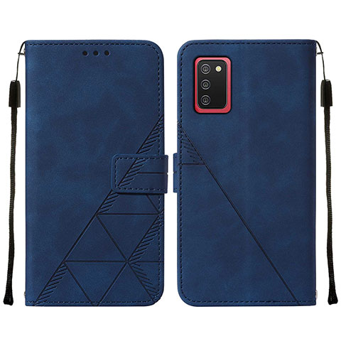 Handytasche Stand Schutzhülle Flip Leder Hülle Y01B für Samsung Galaxy F02S SM-E025F Blau