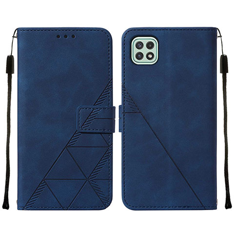 Handytasche Stand Schutzhülle Flip Leder Hülle Y01B für Samsung Galaxy F42 5G Blau