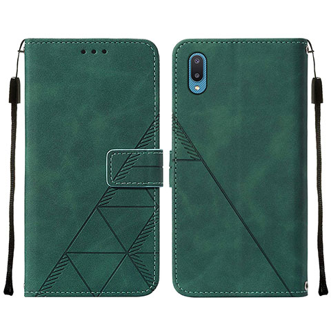 Handytasche Stand Schutzhülle Flip Leder Hülle Y01B für Samsung Galaxy M02 Grün