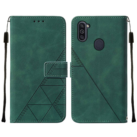 Handytasche Stand Schutzhülle Flip Leder Hülle Y01B für Samsung Galaxy M11 Grün