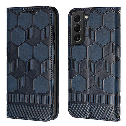 Handytasche Stand Schutzhülle Flip Leder Hülle Y01B für Samsung Galaxy S21 5G Blau