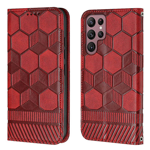 Handytasche Stand Schutzhülle Flip Leder Hülle Y01B für Samsung Galaxy S24 Ultra 5G Rot