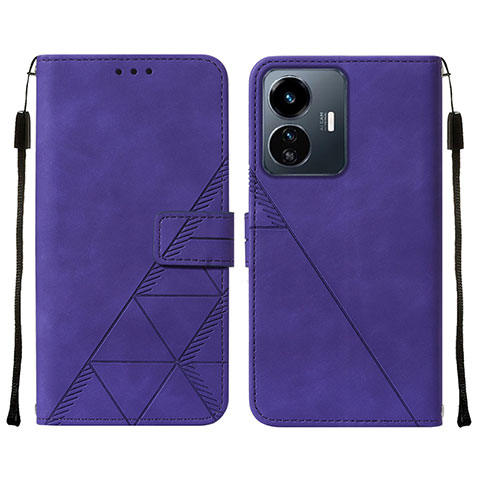 Handytasche Stand Schutzhülle Flip Leder Hülle Y01B für Vivo iQOO Z6 Lite 5G Violett