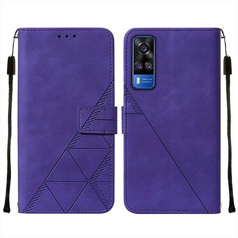 Handytasche Stand Schutzhülle Flip Leder Hülle Y01B für Vivo Y53s NFC Violett