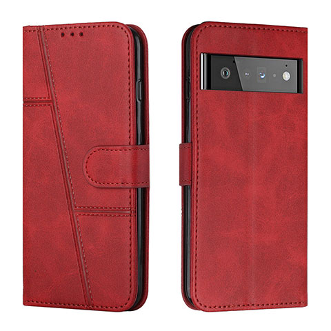 Handytasche Stand Schutzhülle Flip Leder Hülle Y01X für Google Pixel 6 Pro 5G Rot