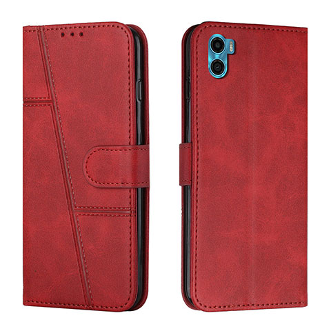 Handytasche Stand Schutzhülle Flip Leder Hülle Y01X für Motorola Moto E22S Rot