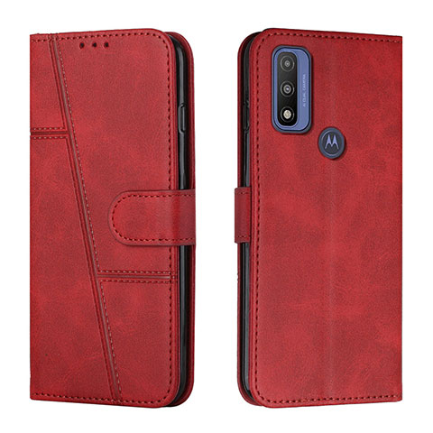 Handytasche Stand Schutzhülle Flip Leder Hülle Y01X für Motorola Moto G Pure Rot