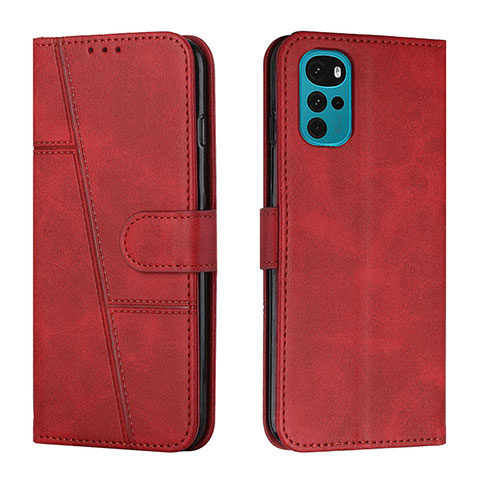 Handytasche Stand Schutzhülle Flip Leder Hülle Y01X für Motorola Moto G22 Rot