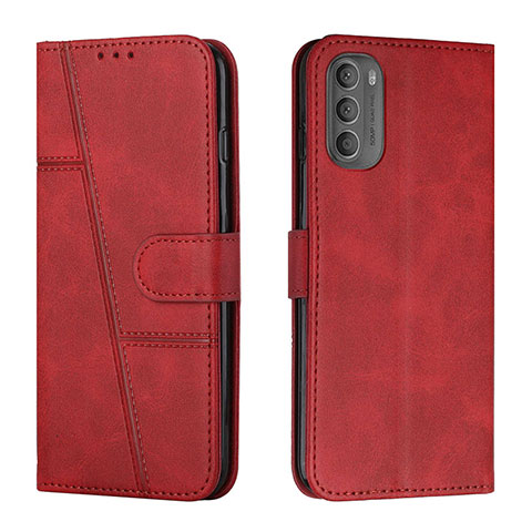 Handytasche Stand Schutzhülle Flip Leder Hülle Y01X für Motorola Moto G31 Rot