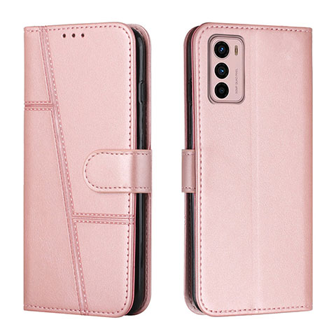 Handytasche Stand Schutzhülle Flip Leder Hülle Y01X für Motorola Moto G42 Rosegold