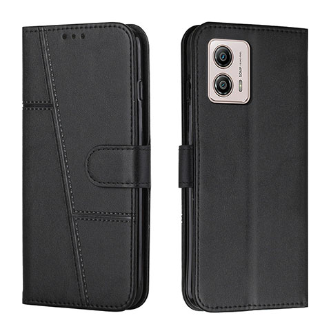 Handytasche Stand Schutzhülle Flip Leder Hülle Y01X für Motorola Moto G53j 5G Schwarz