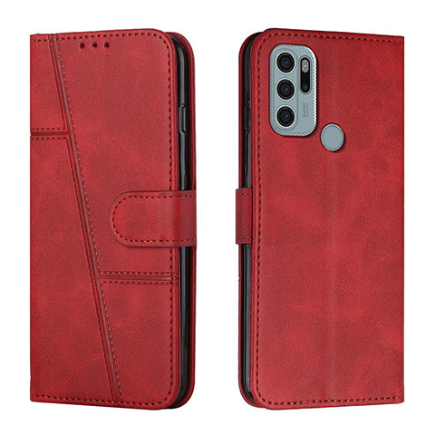 Handytasche Stand Schutzhülle Flip Leder Hülle Y01X für Motorola Moto G60s Rot