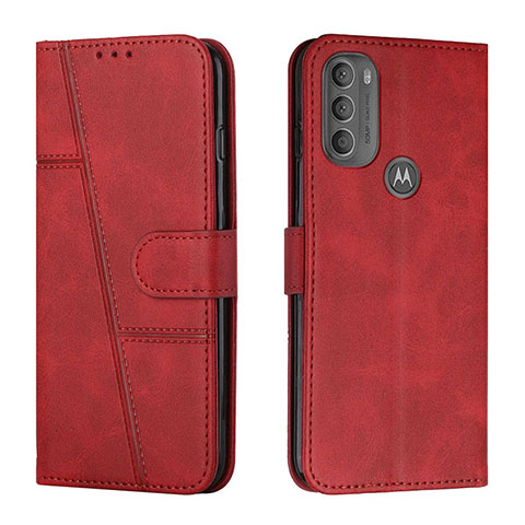 Handytasche Stand Schutzhülle Flip Leder Hülle Y01X für Motorola Moto G71 5G Rot