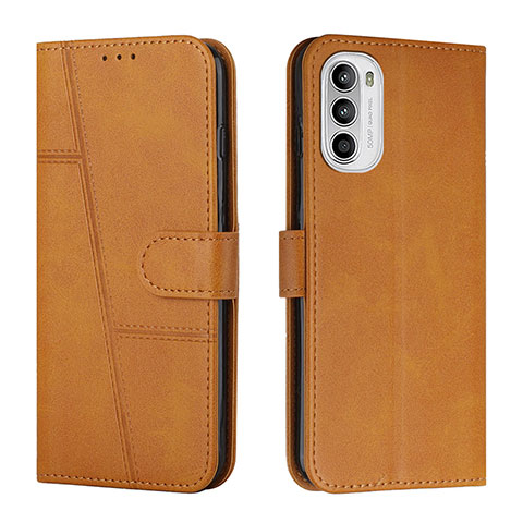 Handytasche Stand Schutzhülle Flip Leder Hülle Y01X für Motorola Moto G71s 5G Hellbraun