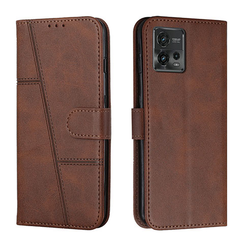 Handytasche Stand Schutzhülle Flip Leder Hülle Y01X für Motorola Moto G72 Braun