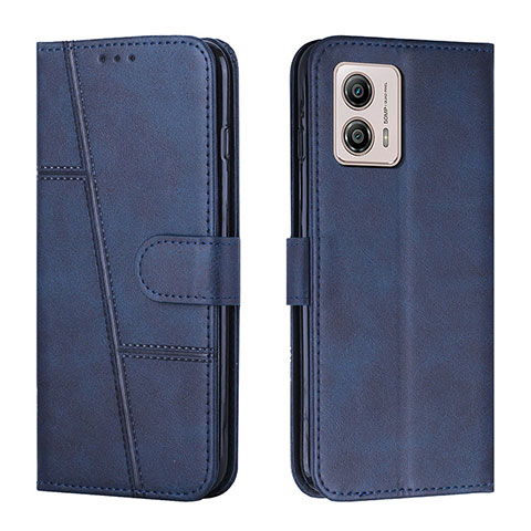 Handytasche Stand Schutzhülle Flip Leder Hülle Y01X für Motorola Moto G73 5G Blau