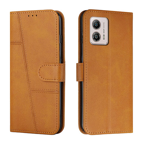 Handytasche Stand Schutzhülle Flip Leder Hülle Y01X für Motorola Moto G73 5G Hellbraun