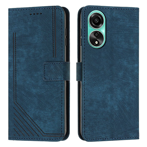 Handytasche Stand Schutzhülle Flip Leder Hülle Y01X für Oppo A18 Blau