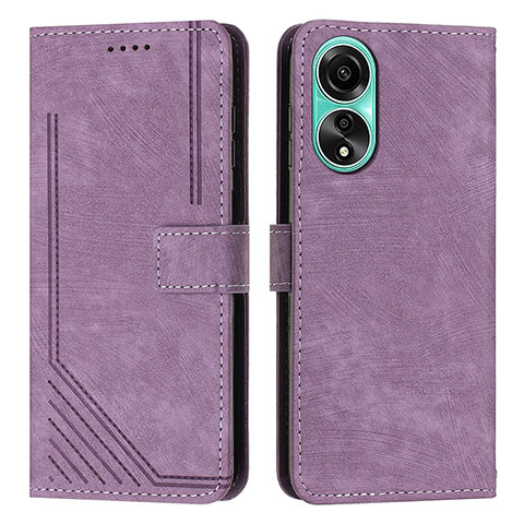 Handytasche Stand Schutzhülle Flip Leder Hülle Y01X für Oppo A18 Violett