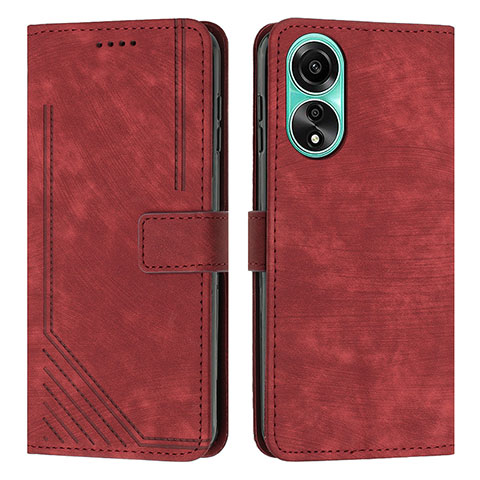 Handytasche Stand Schutzhülle Flip Leder Hülle Y01X für Oppo A38 Rot