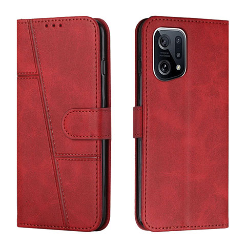 Handytasche Stand Schutzhülle Flip Leder Hülle Y01X für Oppo Find X5 5G Rot