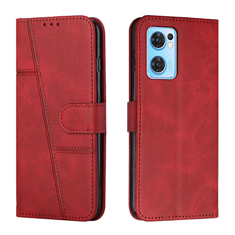 Handytasche Stand Schutzhülle Flip Leder Hülle Y01X für Oppo Reno7 5G Rot