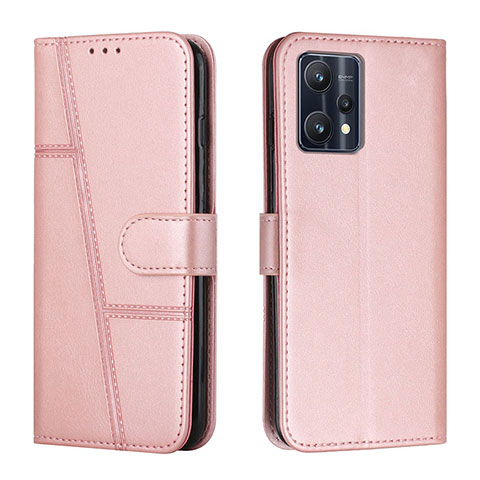 Handytasche Stand Schutzhülle Flip Leder Hülle Y01X für Realme 9 4G Rosegold