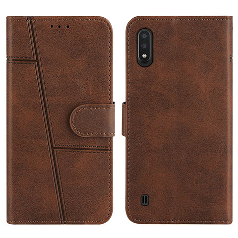 Handytasche Stand Schutzhülle Flip Leder Hülle Y01X für Samsung Galaxy A01 SM-A015 Braun