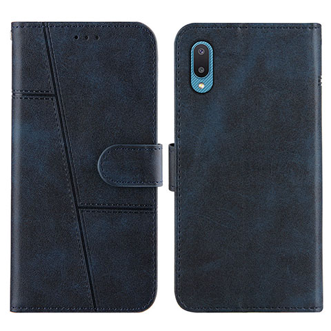 Handytasche Stand Schutzhülle Flip Leder Hülle Y01X für Samsung Galaxy A02 Blau