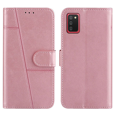 Handytasche Stand Schutzhülle Flip Leder Hülle Y01X für Samsung Galaxy A03s Rosegold