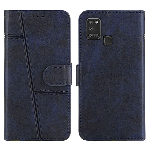 Handytasche Stand Schutzhülle Flip Leder Hülle Y01X für Samsung Galaxy A21s Blau