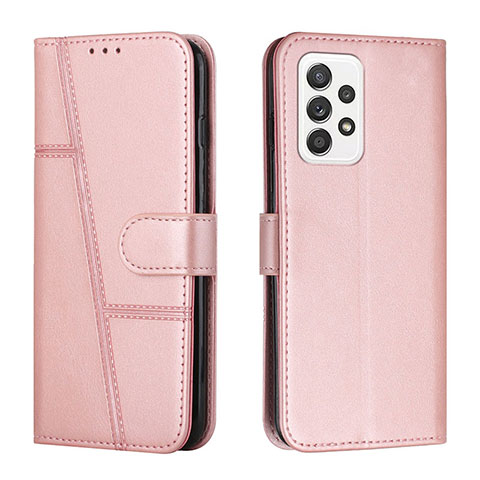 Handytasche Stand Schutzhülle Flip Leder Hülle Y01X für Samsung Galaxy A23 5G Rosegold