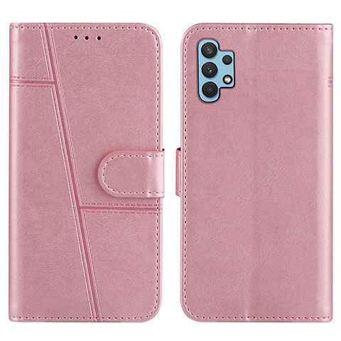 Handytasche Stand Schutzhülle Flip Leder Hülle Y01X für Samsung Galaxy A32 4G Rosegold