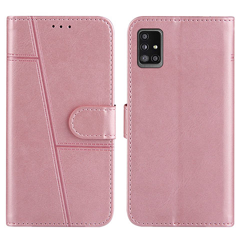 Handytasche Stand Schutzhülle Flip Leder Hülle Y01X für Samsung Galaxy A51 4G Rosegold