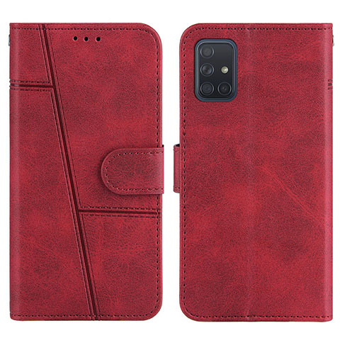 Handytasche Stand Schutzhülle Flip Leder Hülle Y01X für Samsung Galaxy A71 4G A715 Rot