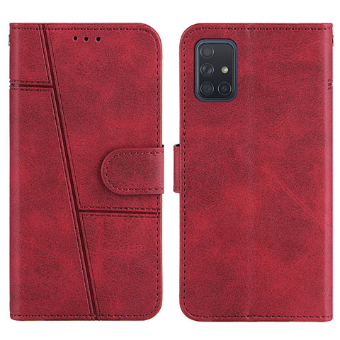 Handytasche Stand Schutzhülle Flip Leder Hülle Y01X für Samsung Galaxy A71 5G Rot