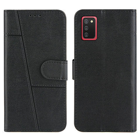 Handytasche Stand Schutzhülle Flip Leder Hülle Y01X für Samsung Galaxy F02S SM-E025F Schwarz