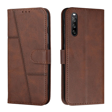 Handytasche Stand Schutzhülle Flip Leder Hülle Y01X für Sony Xperia 10 IV Braun