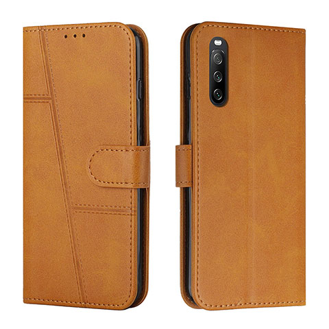 Handytasche Stand Schutzhülle Flip Leder Hülle Y01X für Sony Xperia 10 IV SOG07 Hellbraun