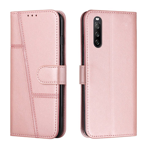 Handytasche Stand Schutzhülle Flip Leder Hülle Y01X für Sony Xperia 10 IV SOG07 Rosegold