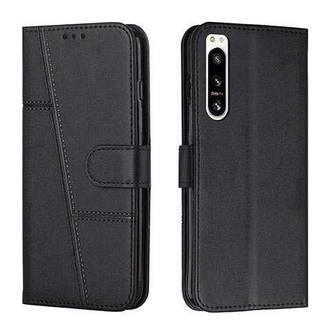 Handytasche Stand Schutzhülle Flip Leder Hülle Y01X für Sony Xperia 5 IV Schwarz