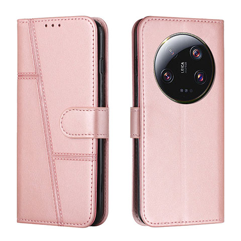 Handytasche Stand Schutzhülle Flip Leder Hülle Y01X für Xiaomi Mi 13 Ultra 5G Rosegold